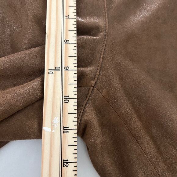 Cache Suede Leather Pants SZ8 Bootcut Y2K Vintage Metallic Bronze Brown Boho - Picture 9 of 13